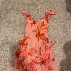 Hello Molly Pink and Orange Floral Mini Dress